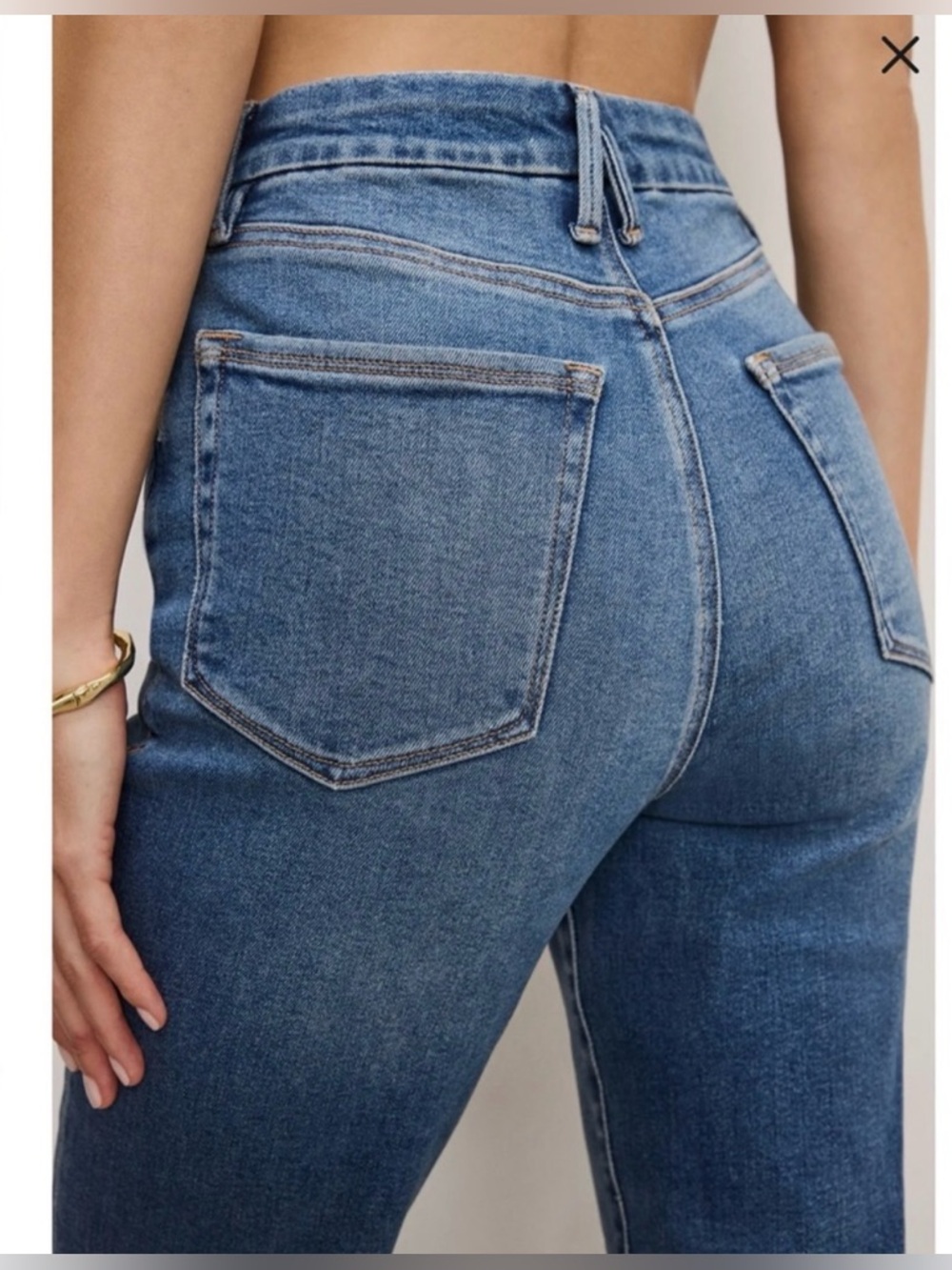 NWT Good American Good Boy Straight Cropped Jeans Size 10/30; Originally $159 - Picture 6 of 8